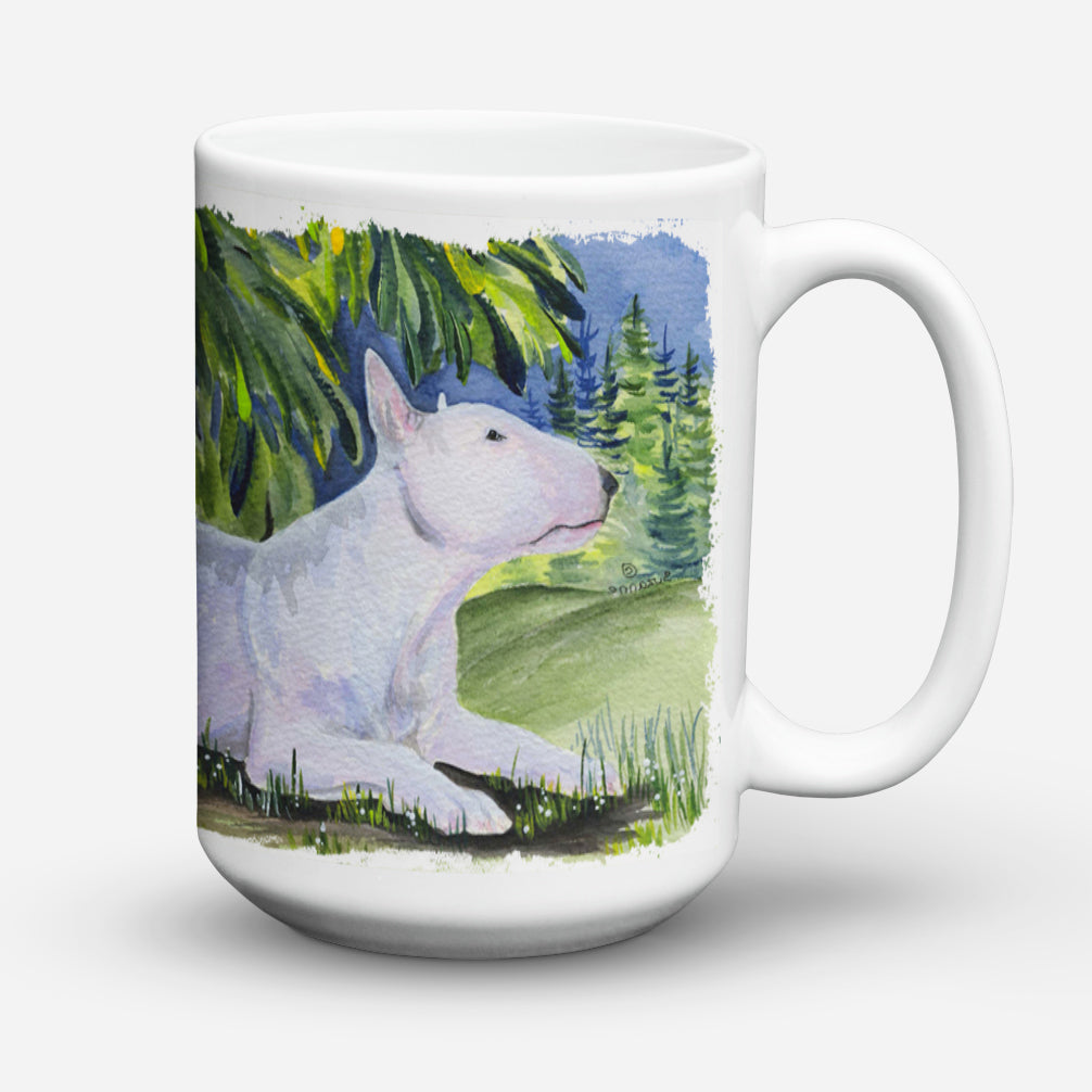 Bull Terrier Ceramic Coffee Mug 15 oz Decorative Large C Handle Mug Cup for Tea, Cocoa Hot Chocolate