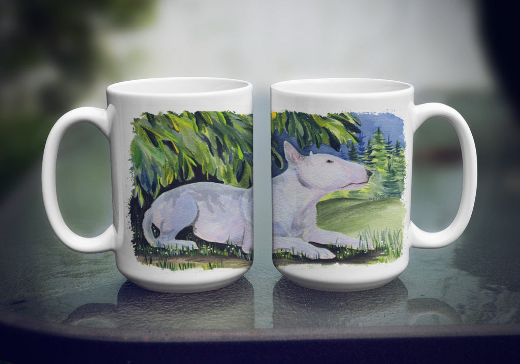Bull Terrier Ceramic Coffee Mug 15 oz Decorative Large C Handle Mug Cup for Tea, Cocoa Hot Chocolate