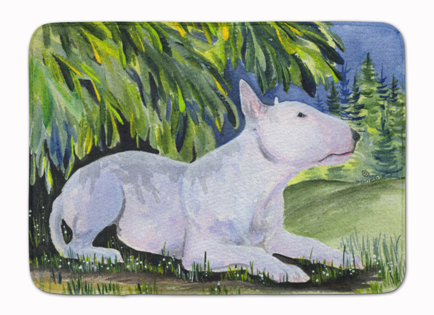 Bull Terrier Memory Foam Kitchen Mat Machine Washable Anti-Fatigue Cushion Comfort Bath or Kitchen Rug