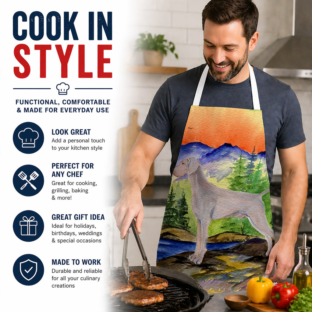 Weimaraner Apron Cooking Kitchen Server Baking Crafts Gardening for Adult Women Men, Unisex, Large, Multicolor