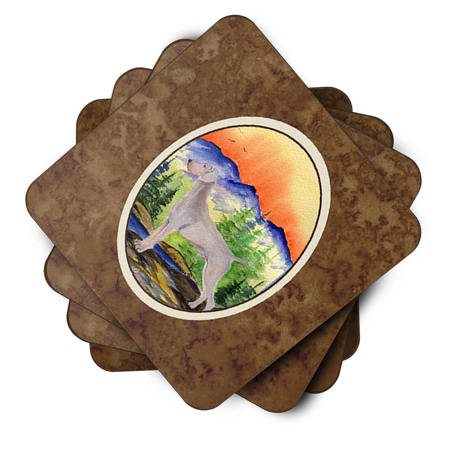 Weimaraner Foam Coasters Set of 4 Cup Coasters for Indoor Outdoor, Tabletop Protection, Anti Slip, Mouse pad Material