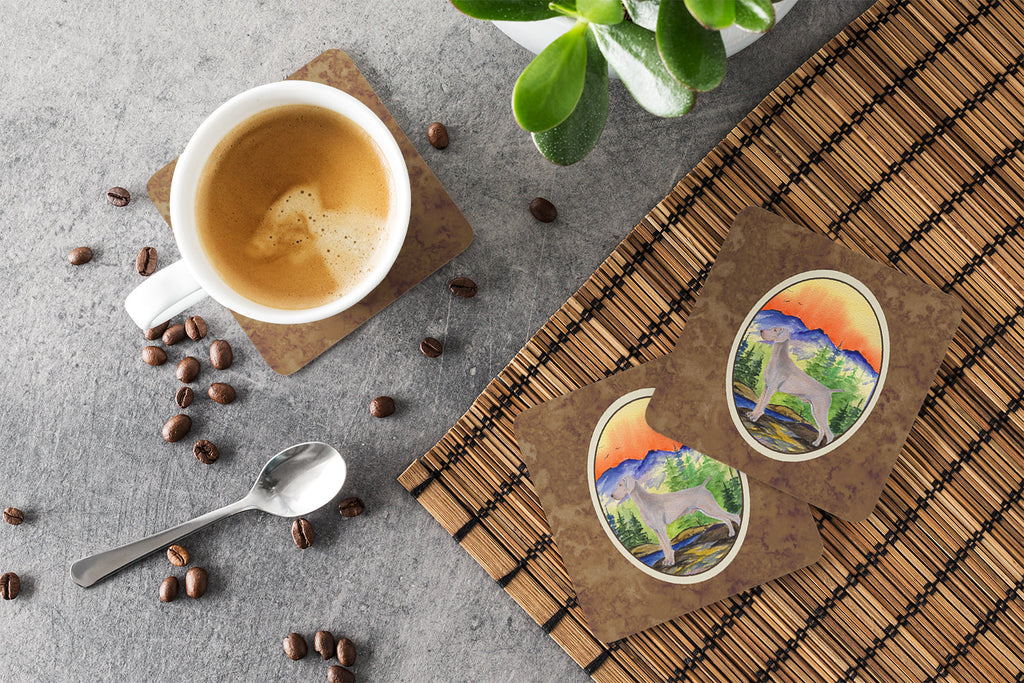 Weimaraner Foam Coasters Set of 4 Cup Coasters for Indoor Outdoor, Tabletop Protection, Anti Slip, Mouse pad Material