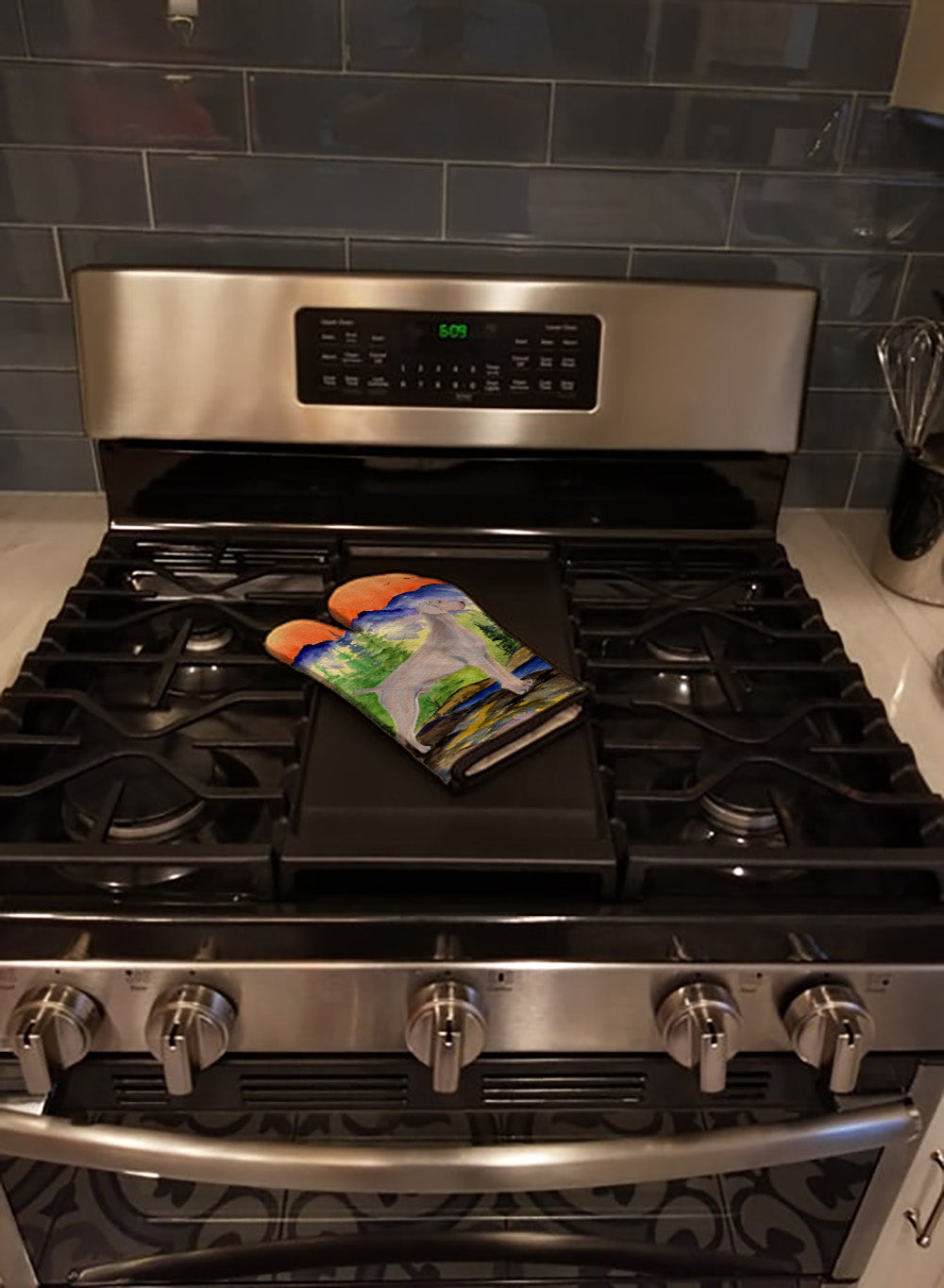 Weimaraner Oven Mitt Heat Resistant Thick Oven Mitt for Hot Pans and Oven, Kitchen Mitt Protect Hands, Cooking Baking Glove
