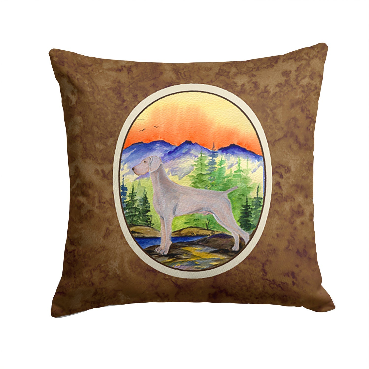 Weimaraner Decorative Throw Pillow 14x14 Indoor Outdoor Accent Cushion, Fabric Cover with Insert for Sofa, Bed, Porch & Living Room