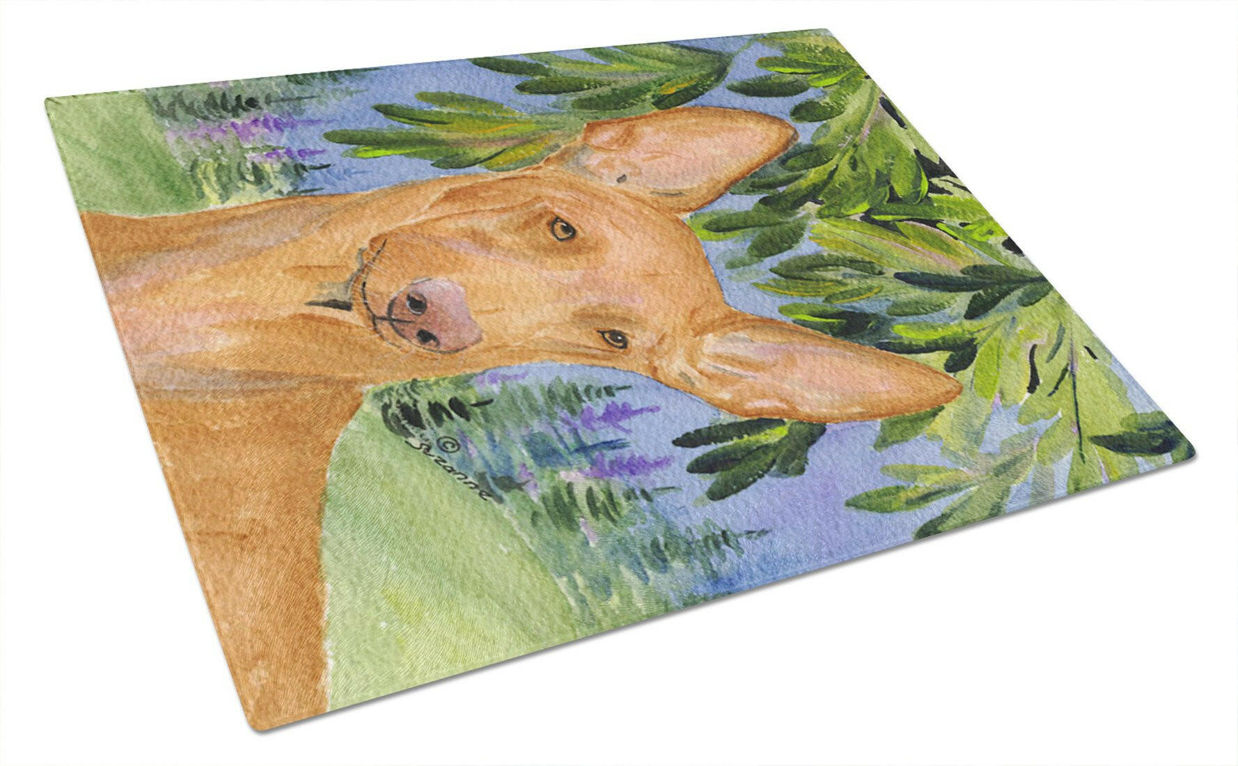 Pharoh Hound Cutting Board Tempered Glass Kitchen Cutting Surface, Heat Resistant Chopping, Non-Slip Feet, Food Prep & Serving