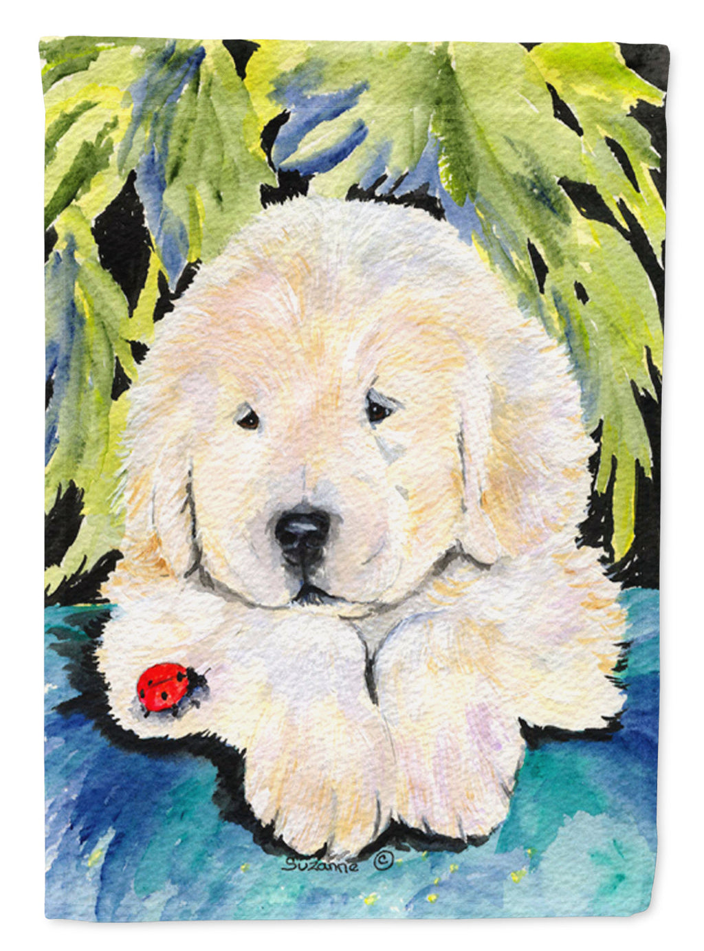 Golden Retriever House Flag 28x40 Porch Sleeve Pole Decorative Outside Yard Banner Artwork Wall Hanging, Polyester