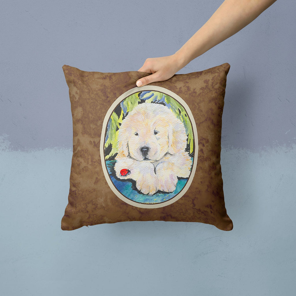 Golden Retriever Decorative Throw Pillow 14x14 Indoor Outdoor Accent Cushion, Fabric Cover with Insert for Sofa, Bed, Porch & Living Room