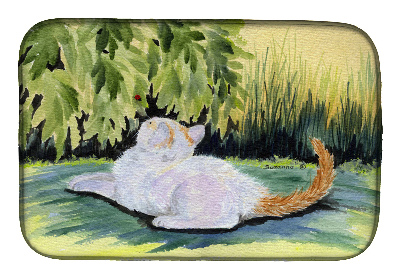Cat Dish Drying Mat Absorbent Dish Drying Mat Pad for Kitchen Counter Dish Drainer Mat for Countertop, 14 x 21", Multicolor