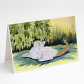 Cat Greeting Cards Pack of 8 Blank Cards with Envelopes Whimsical A7 Size 5x7
