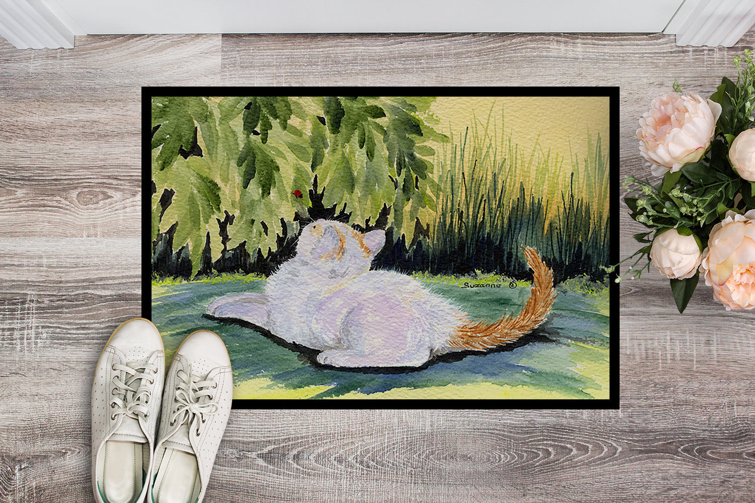 Cat Doormat Indoor Outdoor 24H X 36W Front Door Mat Rugs for Entryway, Non Slip Washable Low Pile,