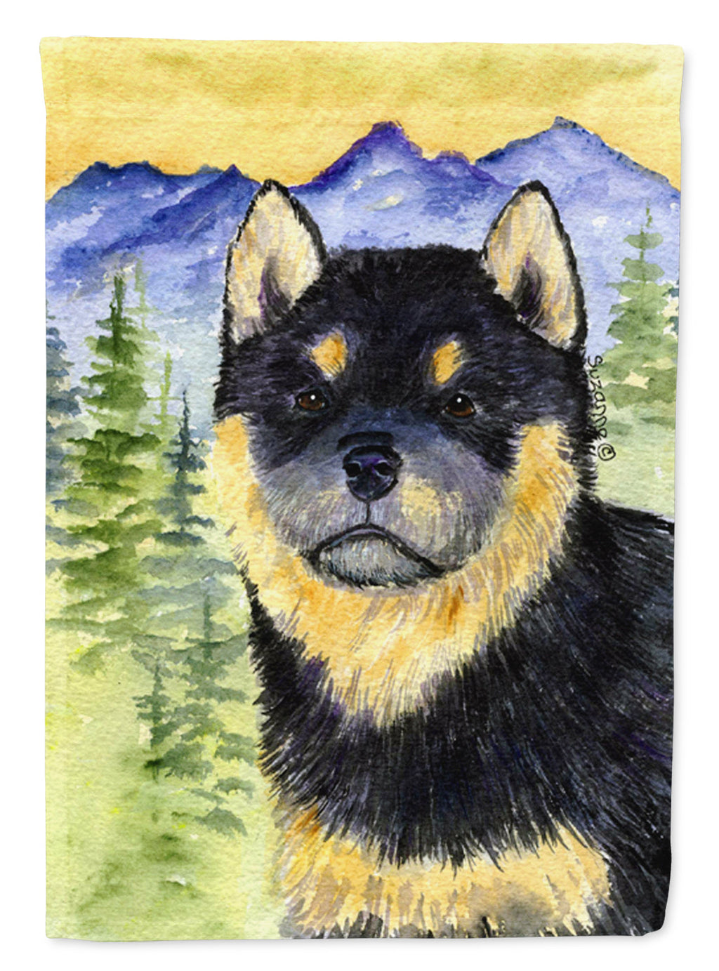 Shiba Inu House Flag 28x40 Porch Sleeve Pole Decorative Outside Yard Banner Artwork Wall Hanging, Polyester