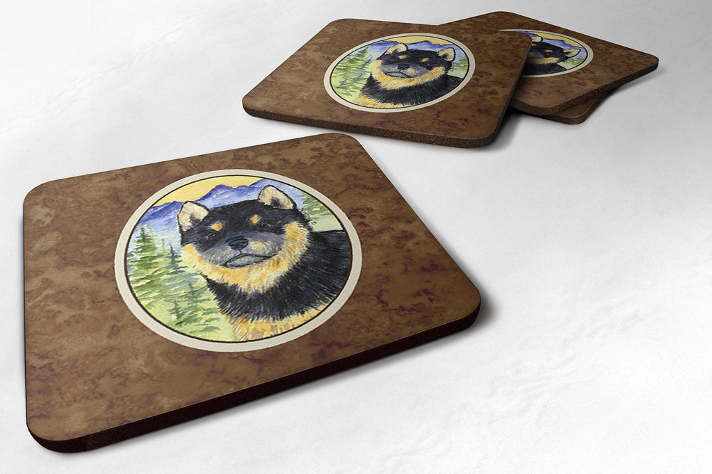 Shiba Inu Foam Coasters Set of 4 Cup Coasters for Indoor Outdoor, Tabletop Protection, Anti Slip, Mouse pad Material