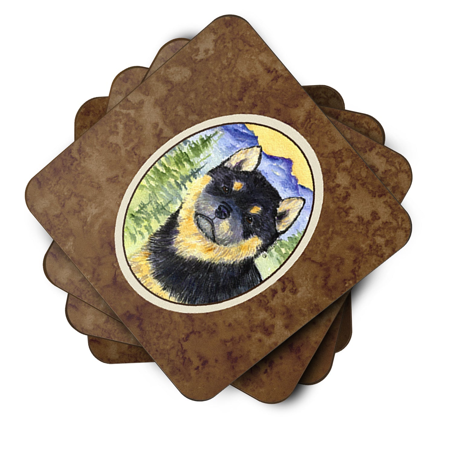 Shiba Inu Foam Coasters Set of 4 Cup Coasters for Indoor Outdoor, Tabletop Protection, Anti Slip, Mouse pad Material