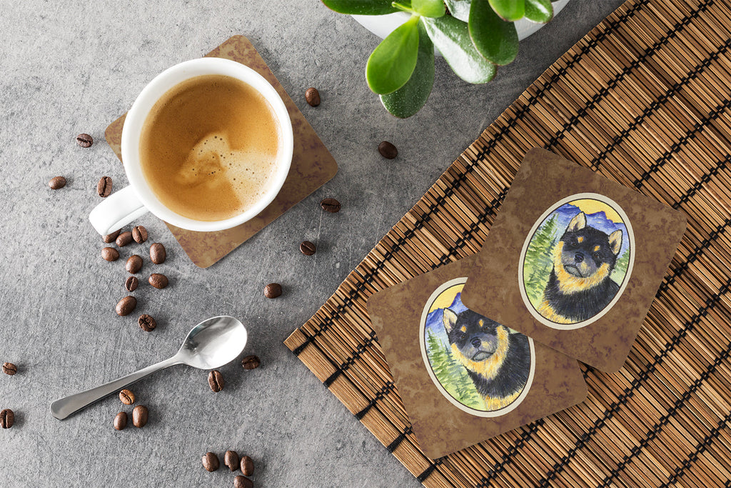 Shiba Inu Foam Coasters Set of 4 Cup Coasters for Indoor Outdoor, Tabletop Protection, Anti Slip, Mouse pad Material