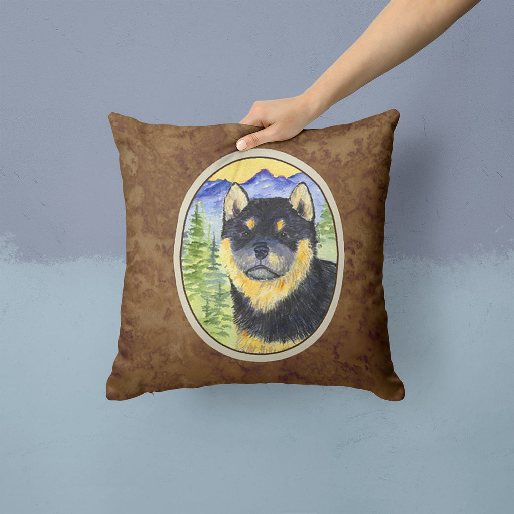 Shiba Inu Decorative Throw Pillow 14x14 Indoor Outdoor Accent Cushion, Fabric Cover with Insert for Sofa, Bed, Porch & Living Room