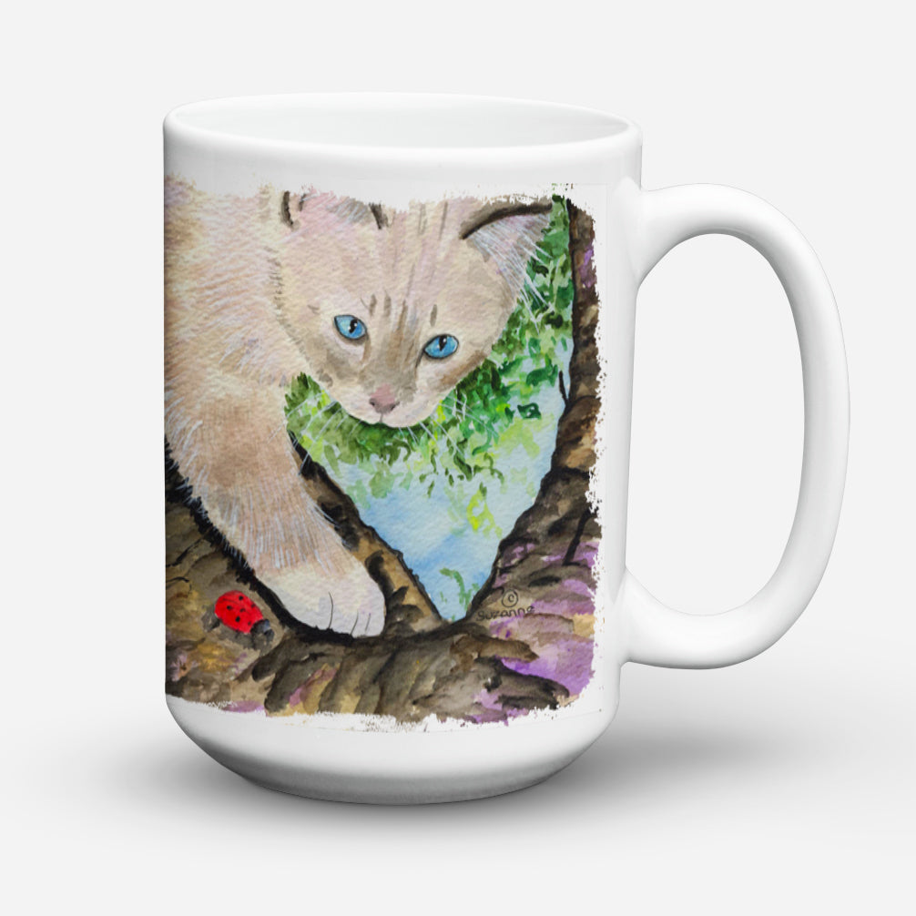 Cat - Birman Ceramic Coffee Mug 15 oz Decorative Large C Handle Mug Cup for Tea, Cocoa Hot Chocolate