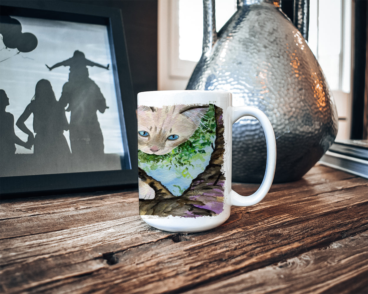 Cat - Birman Ceramic Coffee Mug 15 oz Decorative Large C Handle Mug Cup for Tea, Cocoa Hot Chocolate