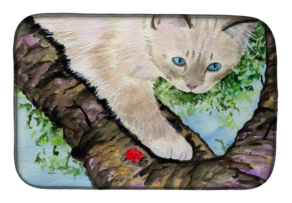 Cat - Birman Dish Drying Mat Absorbent Dish Drying Mat Pad for Kitchen Counter Dish Drainer Mat for Countertop, 14 x 21", Multicolor