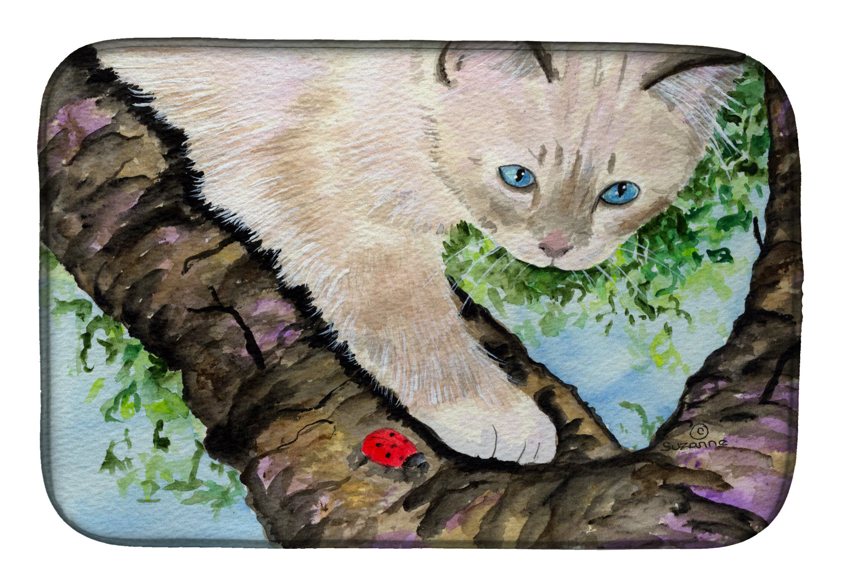 Cat - Birman Dish Drying Mat Absorbent Dish Drying Mat Pad for Kitchen Counter Dish Drainer Mat for Countertop, 14 x 21", Multicolor
