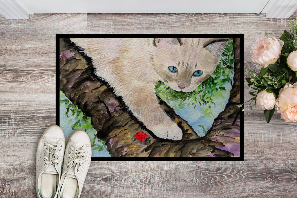 Cat - Birman Doormat Indoor Outdoor 24H X 36W Front Door Mat Rugs for Entryway, Non Slip Washable Low Pile,