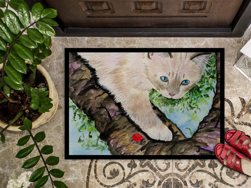 Cat - Birman Doormat Indoor Outdoor 24H X 36W Front Door Mat Rugs for Entryway, Non Slip Washable Low Pile,