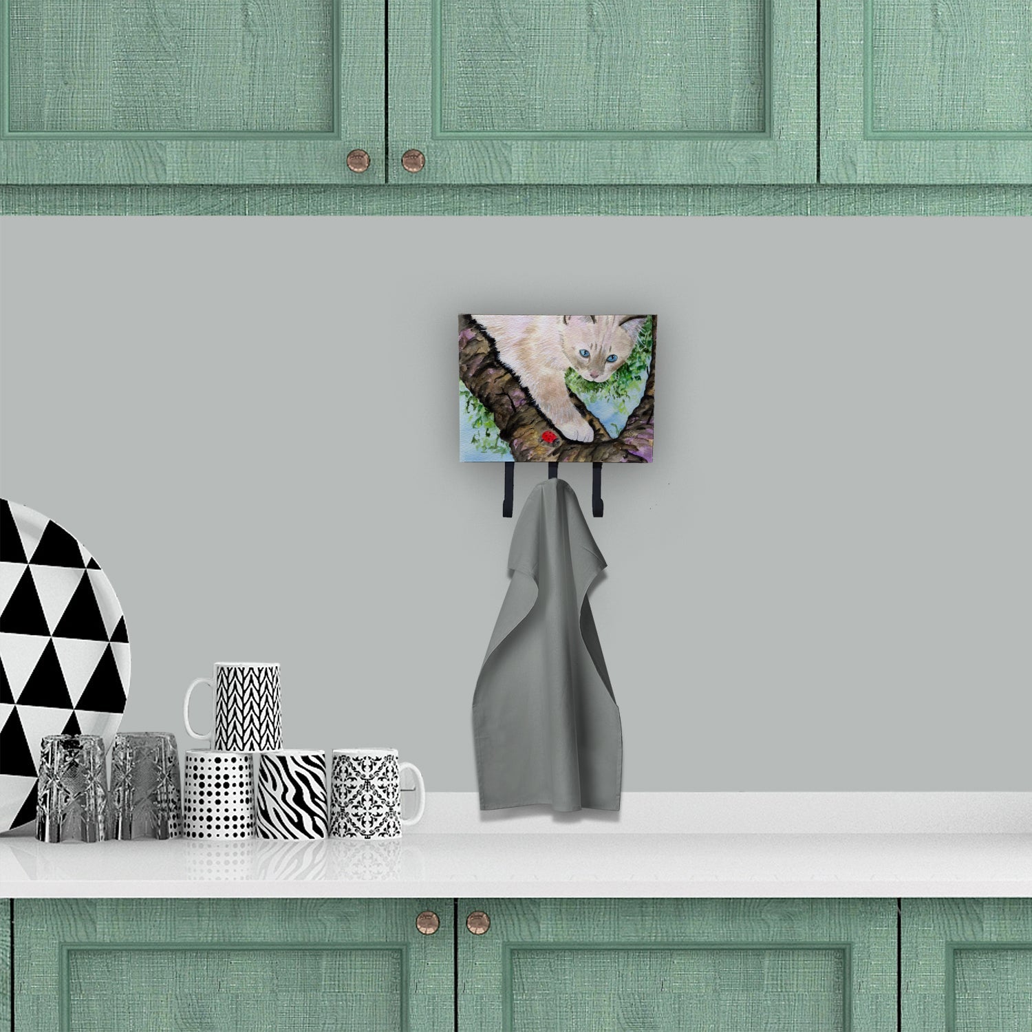 Cat - Birman Leash or Key Holder Wall Hooks, Coat Rack Wall Mount, for Hanging Keys, Towels, Aprons, Leashes