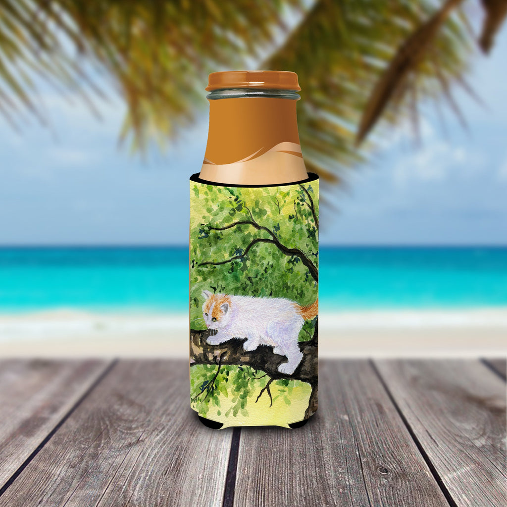 Cat - Turkish Van Slim Can Hugger , Insulated Foam Hugger for 12 oz Slim Cans, Beer Bottles & Water Bottles, Printed in USA