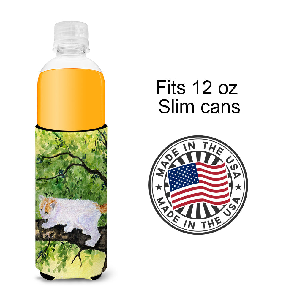 Cat - Turkish Van Slim Can Hugger , Insulated Foam Hugger for 12 oz Slim Cans, Beer Bottles & Water Bottles, Printed in USA