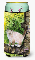 Cat - Birman Tall Boy Hugger Can Cooler Sleeve Machine Washable Drink Collapsible Insulator Beverage Insulated Holder