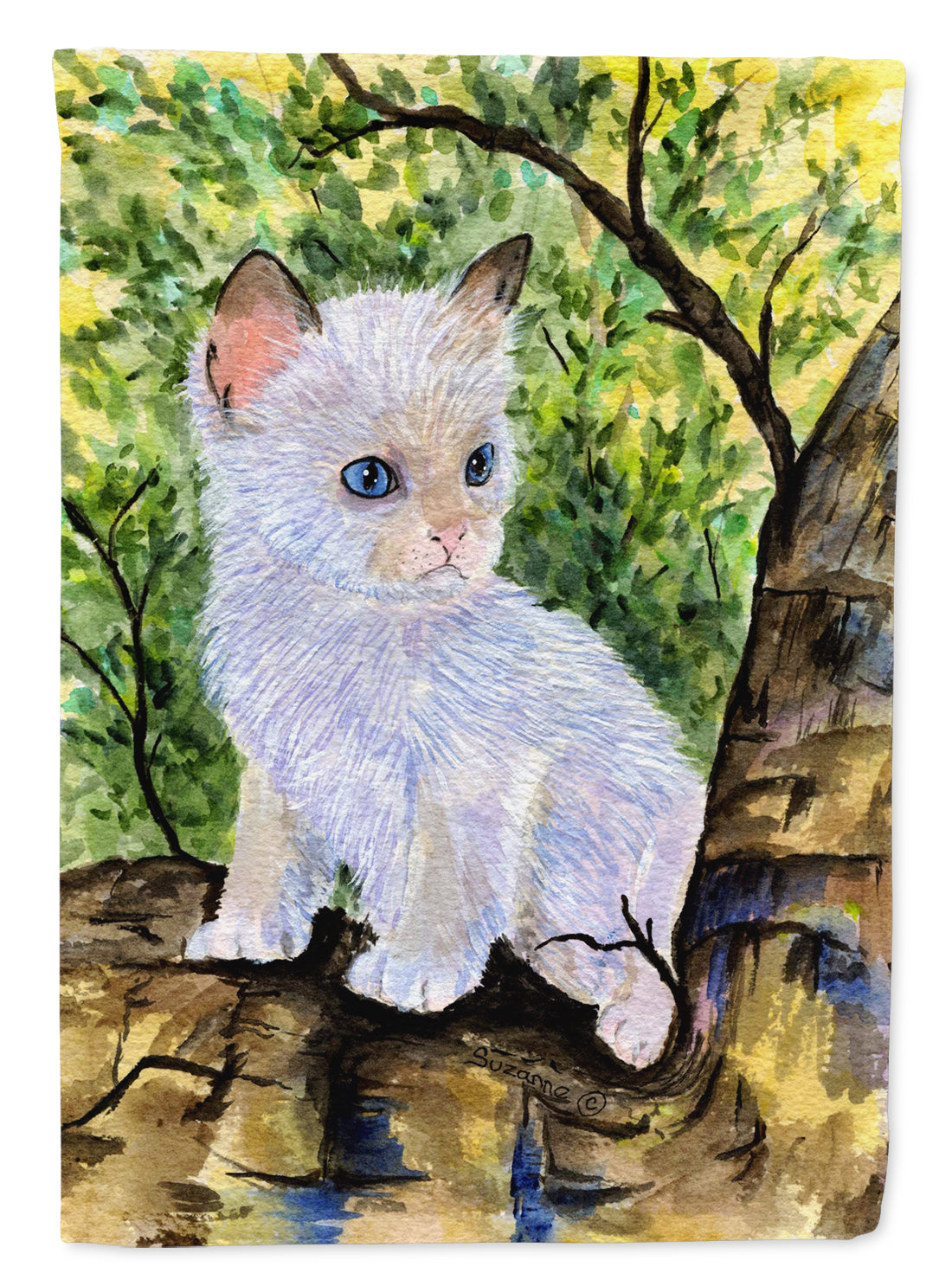 Cat - Ragdoll House Flag 28x40 Porch Sleeve Pole Decorative Outside Yard Banner Artwork Wall Hanging, Polyester