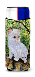 Cat - Ragdoll Slim Can Hugger , Insulated Foam Hugger for 12 oz Slim Cans, Beer Bottles & Water Bottles, Printed in USA