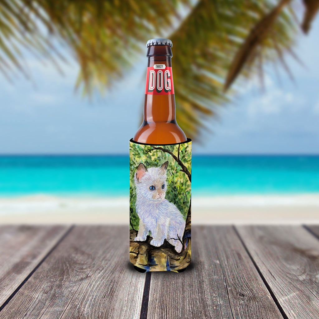 Cat - Ragdoll Slim Can Hugger , Insulated Foam Hugger for 12 oz Slim Cans, Beer Bottles & Water Bottles, Printed in USA