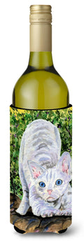 Cat - Devon Rex Wine Bottle Hugger Gift Sleeve for Standard 750 ml Bottles, Insulated Reusable Also Fits Mini Shot & Pint Bottles