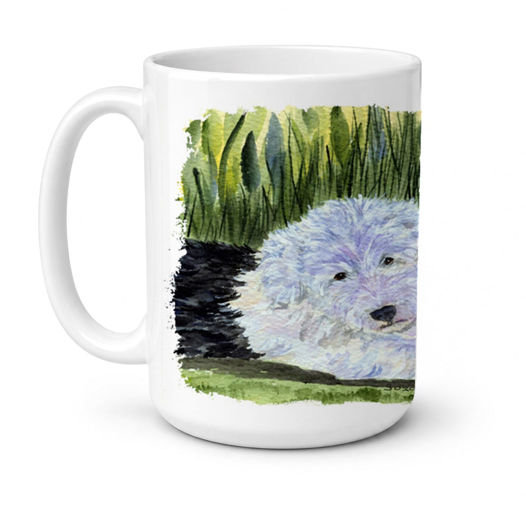 Old English Sheepdog Ceramic Coffee Mug 15 oz Decorative Large C Handle Mug Cup for Tea, Cocoa Hot Chocolate