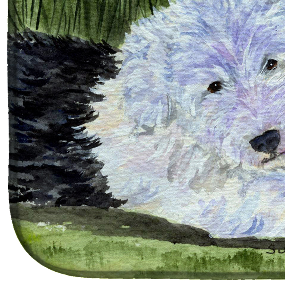 Old English Sheepdog Dish Drying Mat Absorbent Dish Drying Mat Pad for Kitchen Counter Dish Drainer Mat for Countertop, 14 x 21", Multicolor