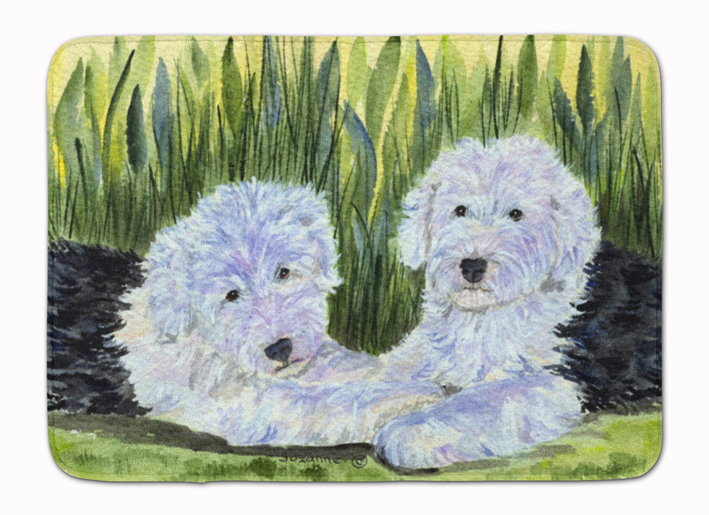 Old English Sheepdog Memory Foam Kitchen Mat Machine Washable Anti-Fatigue Cushion Comfort Bath or Kitchen Rug