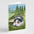 Australian Shepherd Greeting Cards Pack of 8 Blank Cards with Envelopes Whimsical A7 Size 5x7