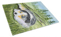 Australian Shepherd Cutting Board Tempered Glass Kitchen Cutting Surface, Heat Resistant Chopping, Non-Slip Feet, Food Prep & Serving