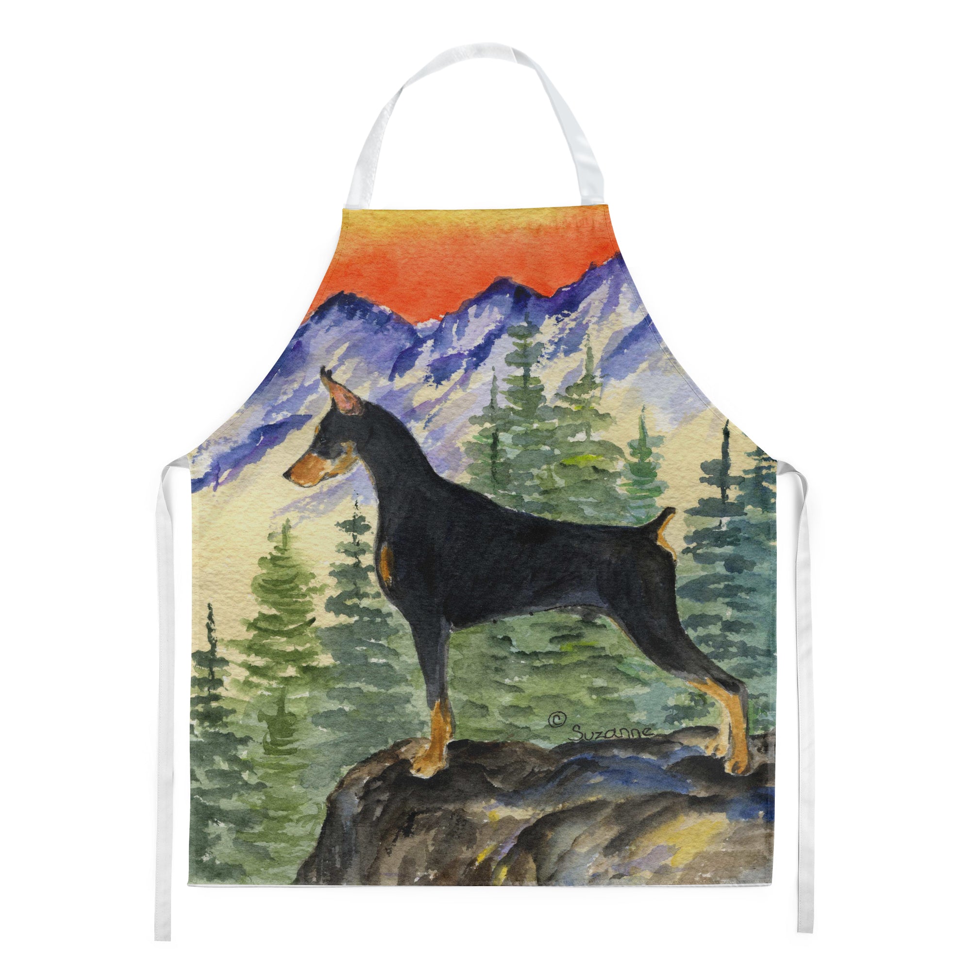 Doberman Apron Cooking Kitchen Server Baking Crafts Gardening for Adult Women Men, Unisex, Large, Multicolor