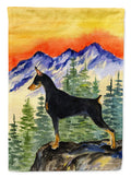 Doberman House Flag 28x40 Porch Sleeve Pole Decorative Outside Yard Banner Artwork Wall Hanging, Polyester