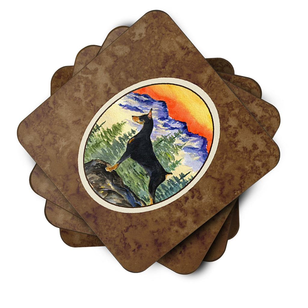 Doberman Foam Coasters Set of 4 Cup Coasters for Indoor Outdoor, Tabletop Protection, Anti Slip, Mouse pad Material