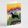 Doberman Greeting Cards Pack of 8 Blank Cards with Envelopes Whimsical A7 Size 5x7