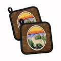 Siberian Husky Pot Holder Set of 2 Heat Resistant Quilted Hot Pads 7.5 x 7.5 Inch, Insulated Kitchen Trivets for Cooking & Baking