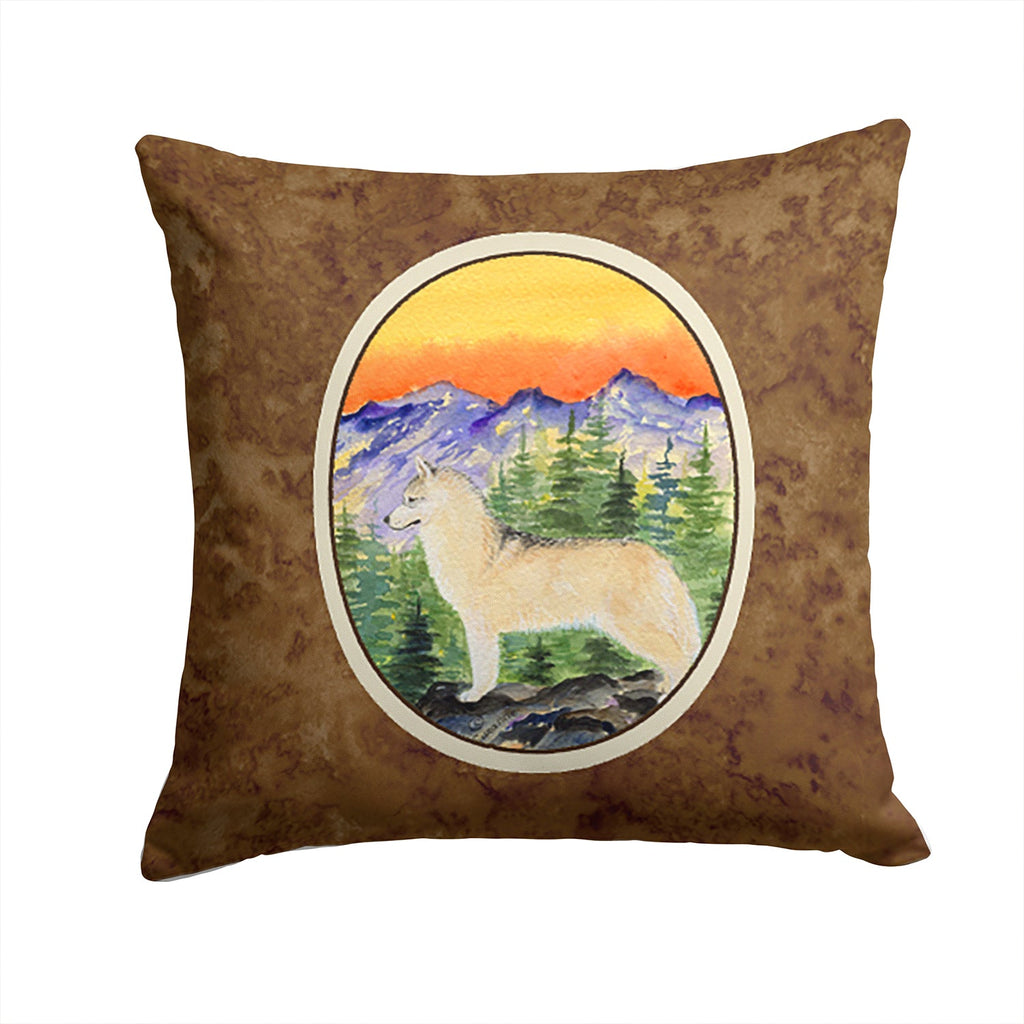 Siberian Husky Decorative Throw Pillow 14x14 Indoor Outdoor Accent Cushion, Fabric Cover with Insert for Sofa, Bed, Porch & Living Room
