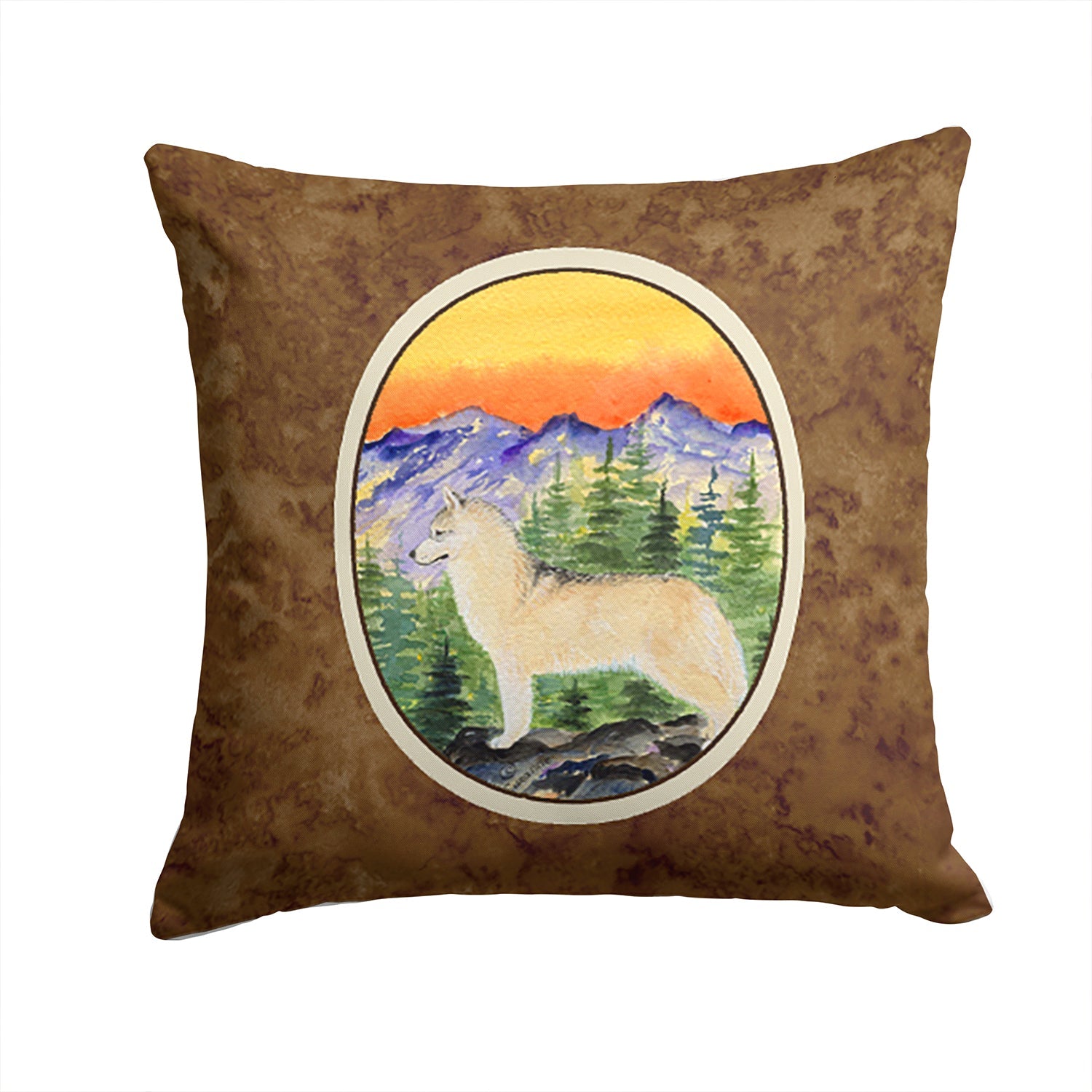 Siberian Husky Decorative Throw Pillow 14x14 Indoor Outdoor Accent Cushion, Fabric Cover with Insert for Sofa, Bed, Porch & Living Room