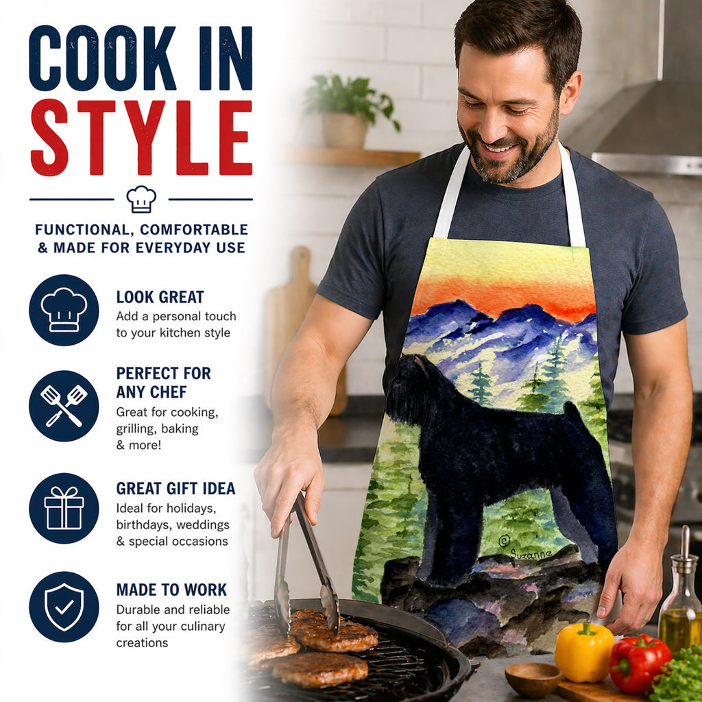 Bouvier des Flandres Apron Cooking Kitchen Server Baking Crafts Gardening for Adult Women Men, Unisex, Large, Multicolor