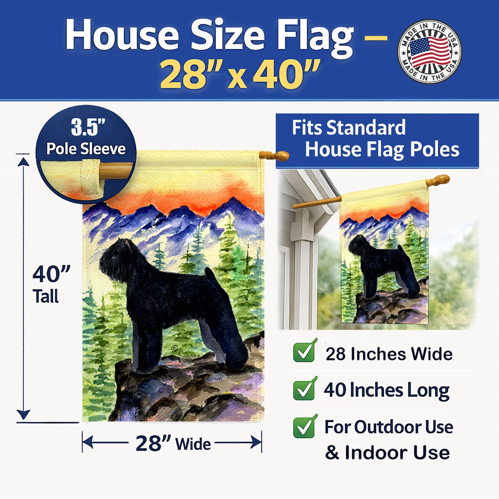 Bouvier des Flandres House Flag 28x40 Porch Sleeve Pole Decorative Outside Yard Banner Artwork Wall Hanging, Polyester
