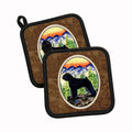 Bouvier des Flandres Pot Holder Set of 2 Heat Resistant Quilted Hot Pads 7.5 x 7.5 Inch, Insulated Kitchen Trivets for Cooking & Baking