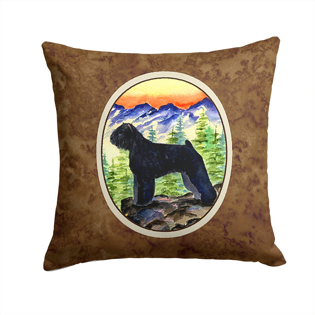 Bouvier des Flandres Decorative Throw Pillow 14x14 Indoor Outdoor Accent Cushion, Fabric Cover with Insert for Sofa, Bed, Porch & Living Room