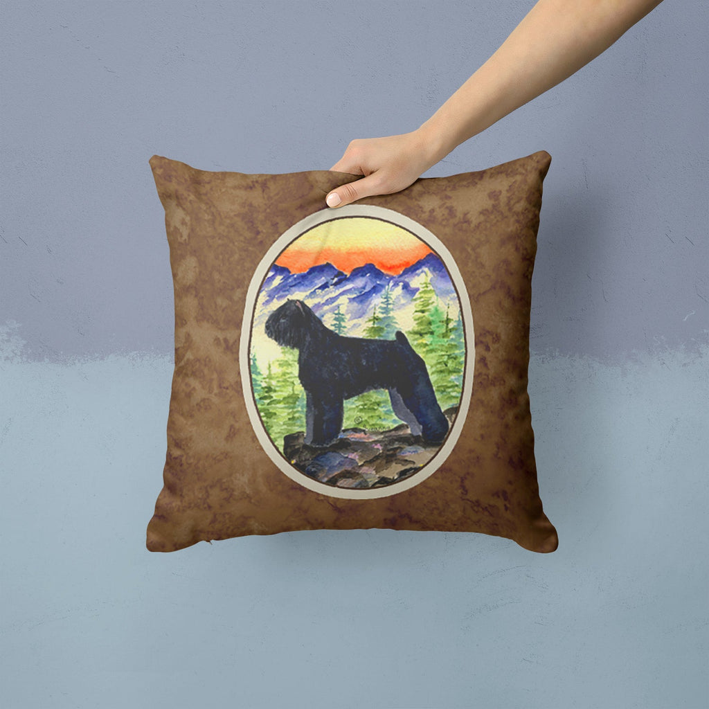 Bouvier des Flandres Decorative Throw Pillow 14x14 Indoor Outdoor Accent Cushion, Fabric Cover with Insert for Sofa, Bed, Porch & Living Room